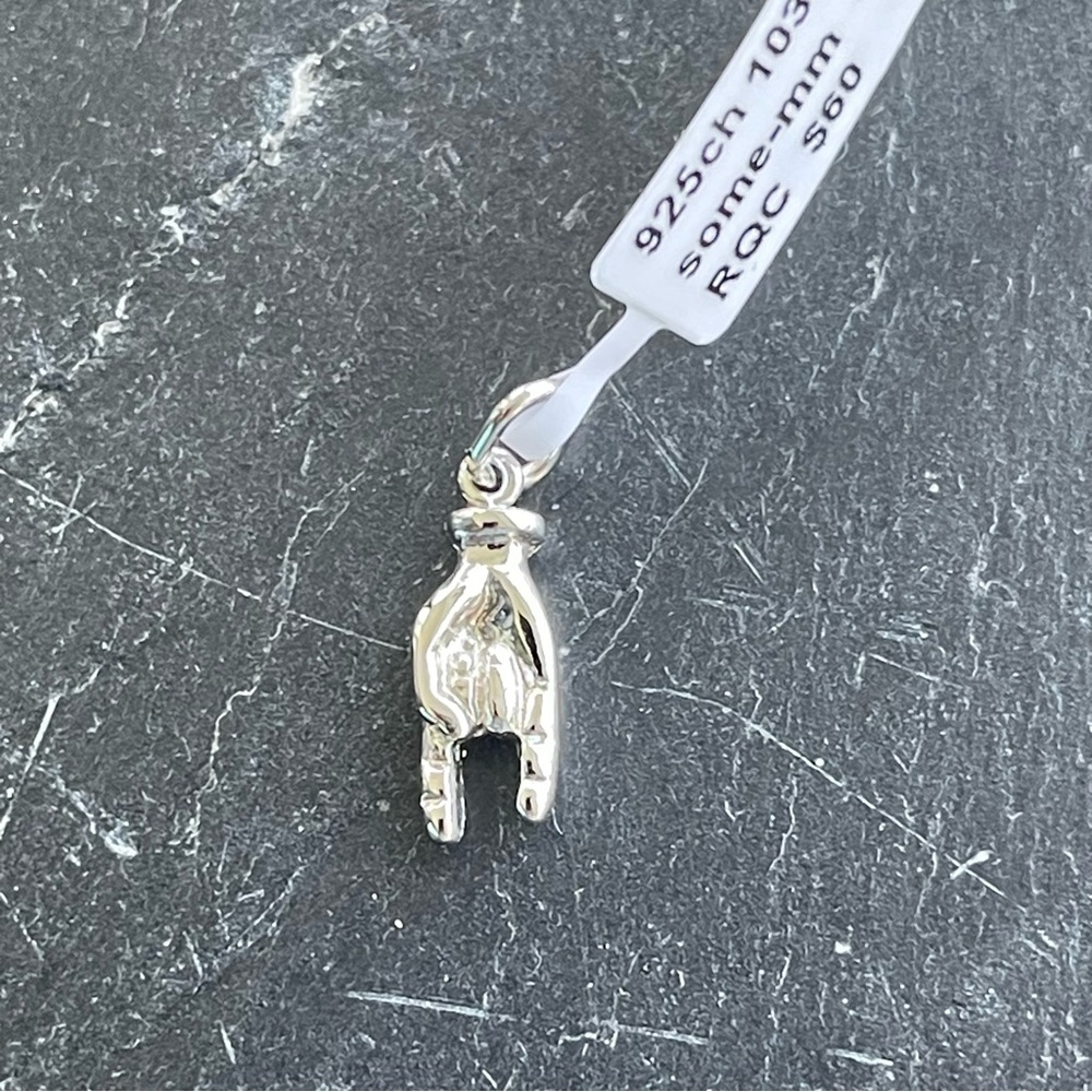 Sterling Silver 925 Good Luck Hand Charm Pendant - Picture 2 of 8